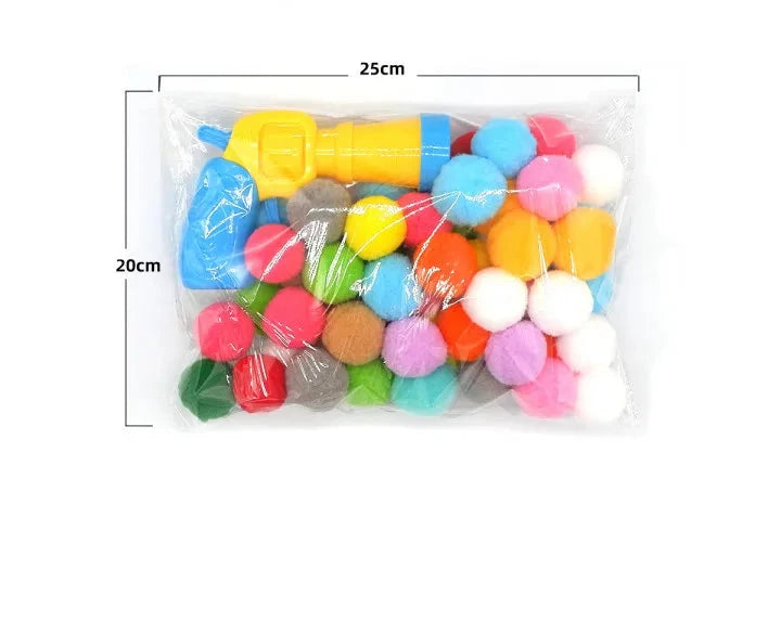 Katten Pluche Ballen met Launcher - Set van 30, 50 of 100 Ballen