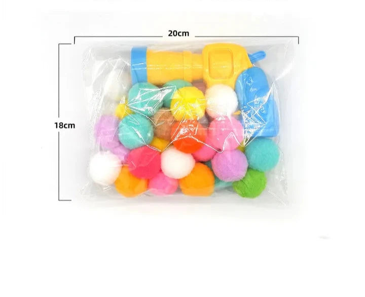 Katten Pluche Ballen met Launcher - Set van 30, 50 of 100 Ballen